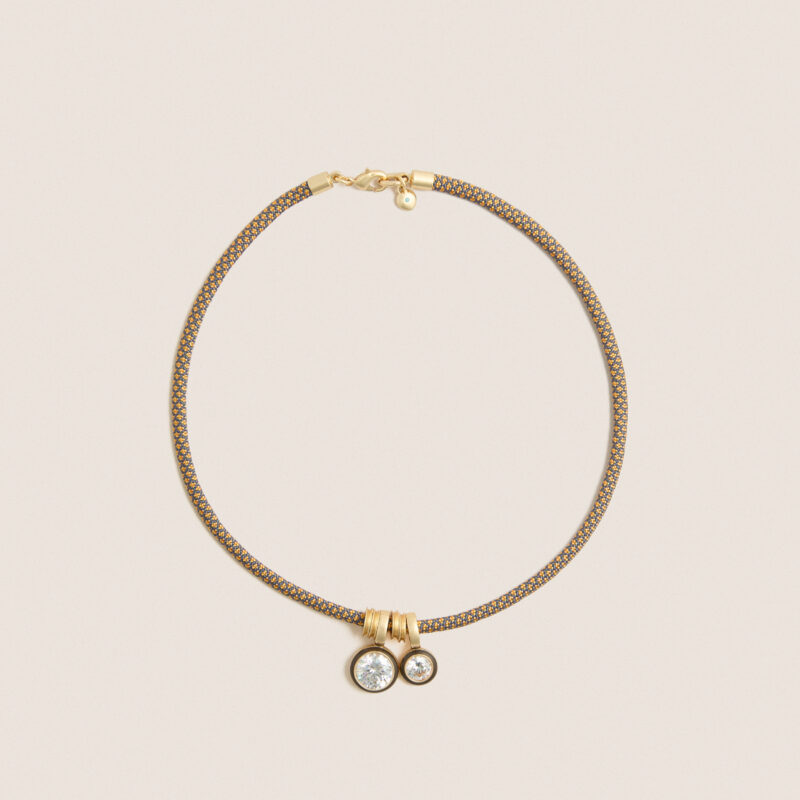 Gold Cubic Double Drop Cord Necklace Roxanne Assoulin