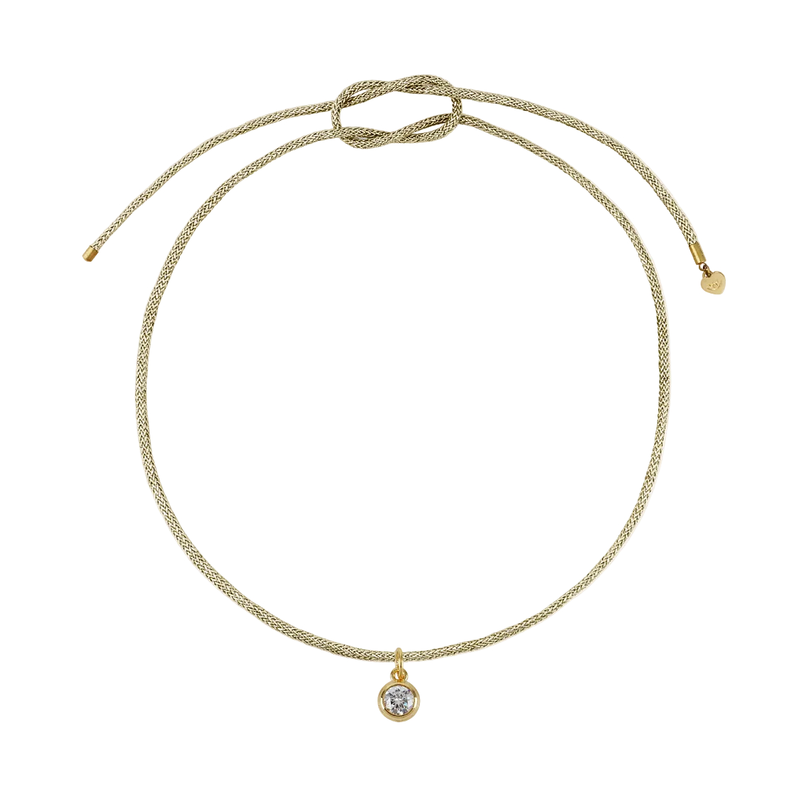 Gold Lurex Necklace Cord with Bezel Charm HART