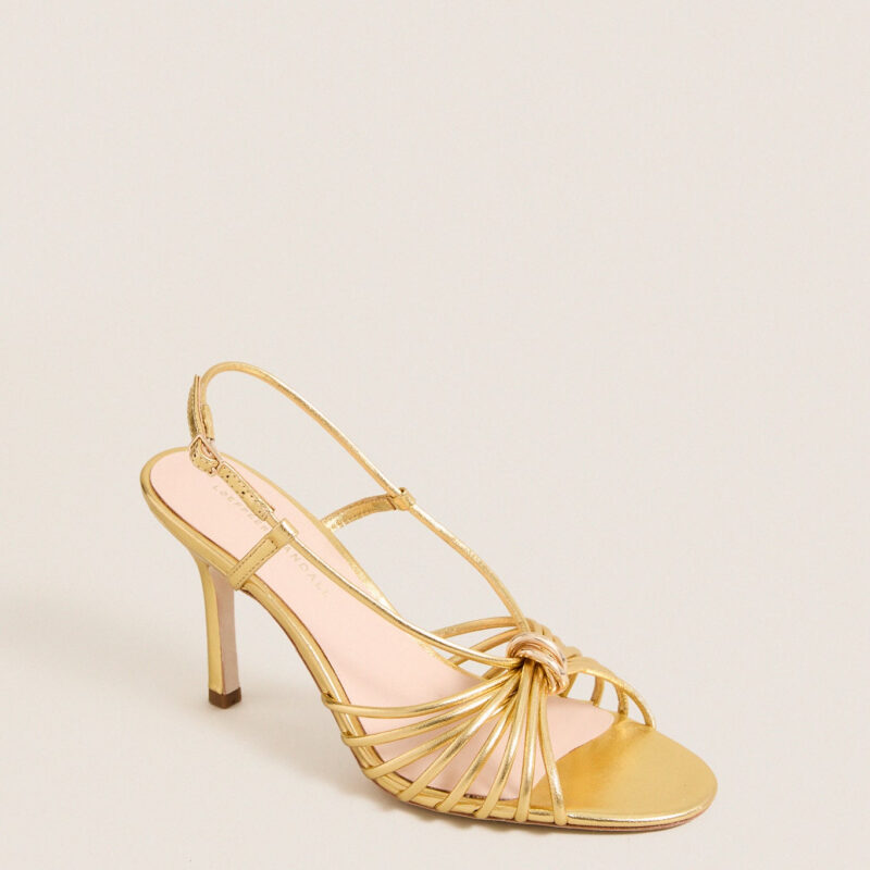 Gold Metallic Nappa Mareka Heels Loeffler Randall
