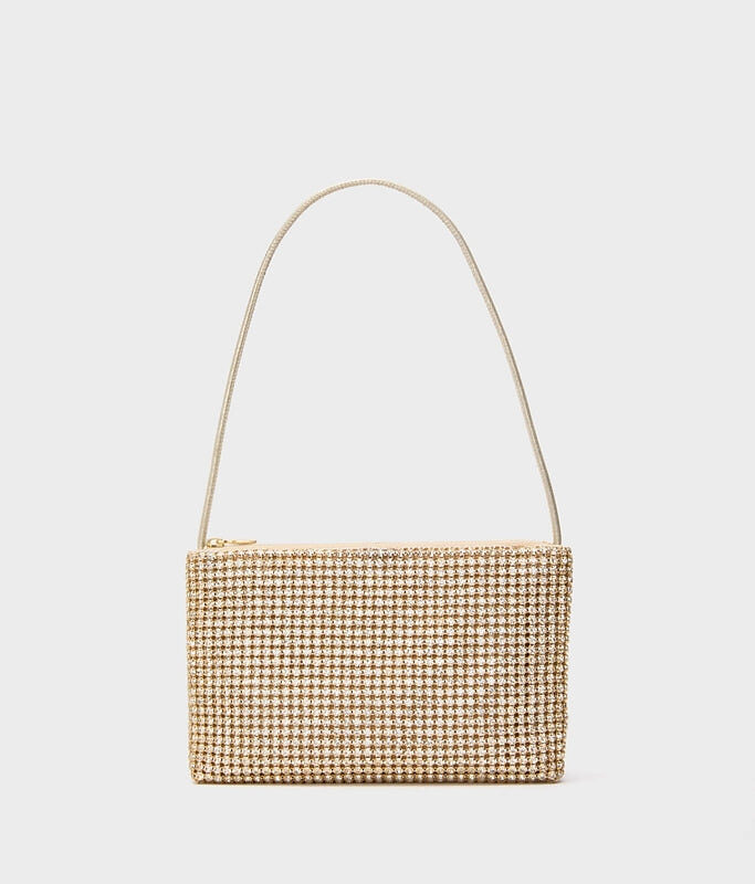 Gold Rhinestone Diamante Clutch Loeffler Randall