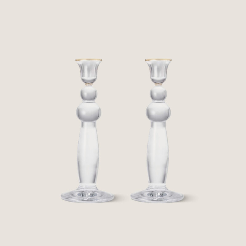 Gold Rim Sancia Extra Tall Taper Candleholders AERIN