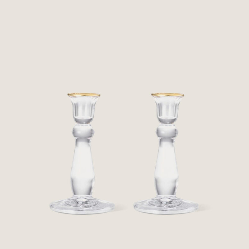 Gold Rim Sancia Tall Taper Candleholders AERIN