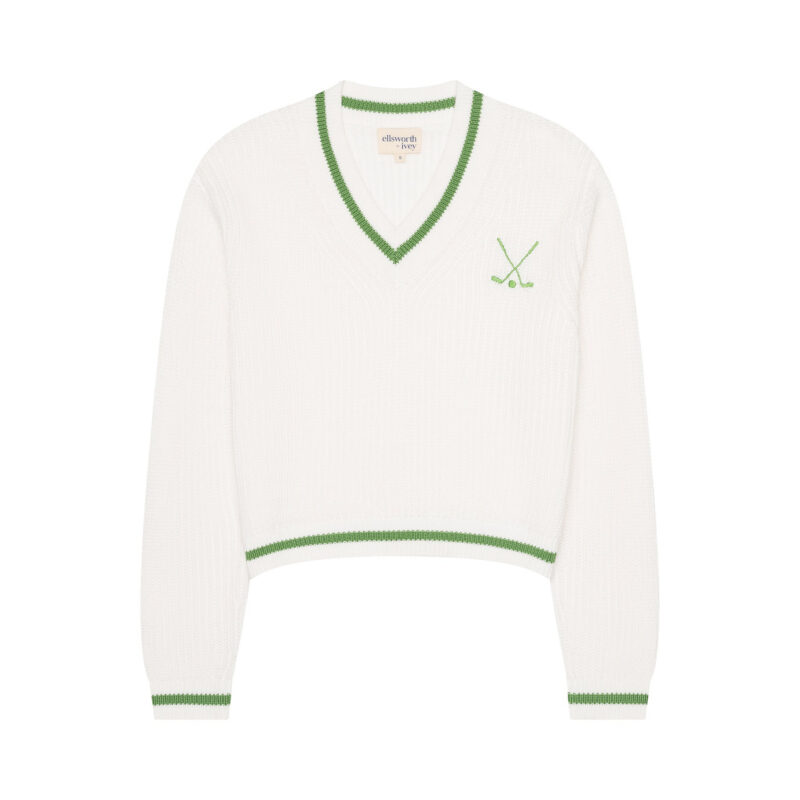 Golf Club Varsity Sweater in Green ellsworth+ivey
