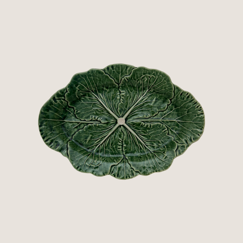 Green Cabbage Small Oval Platter Bordallo Pinheiro