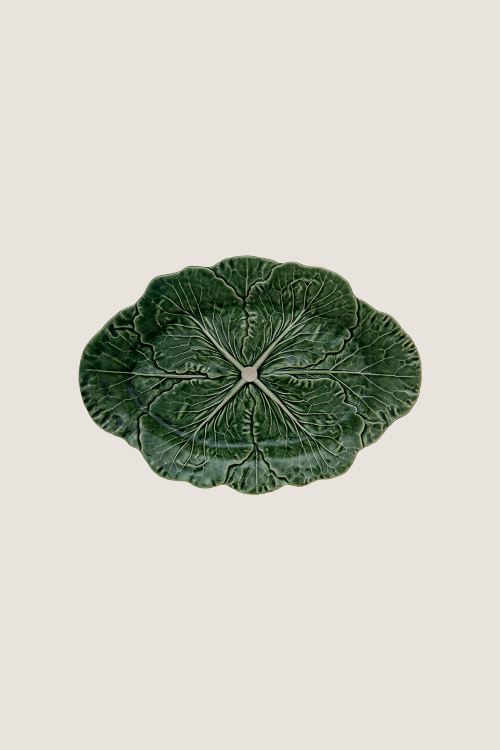 Green Cabbage Small Oval Platter Bordallo Pinheiro