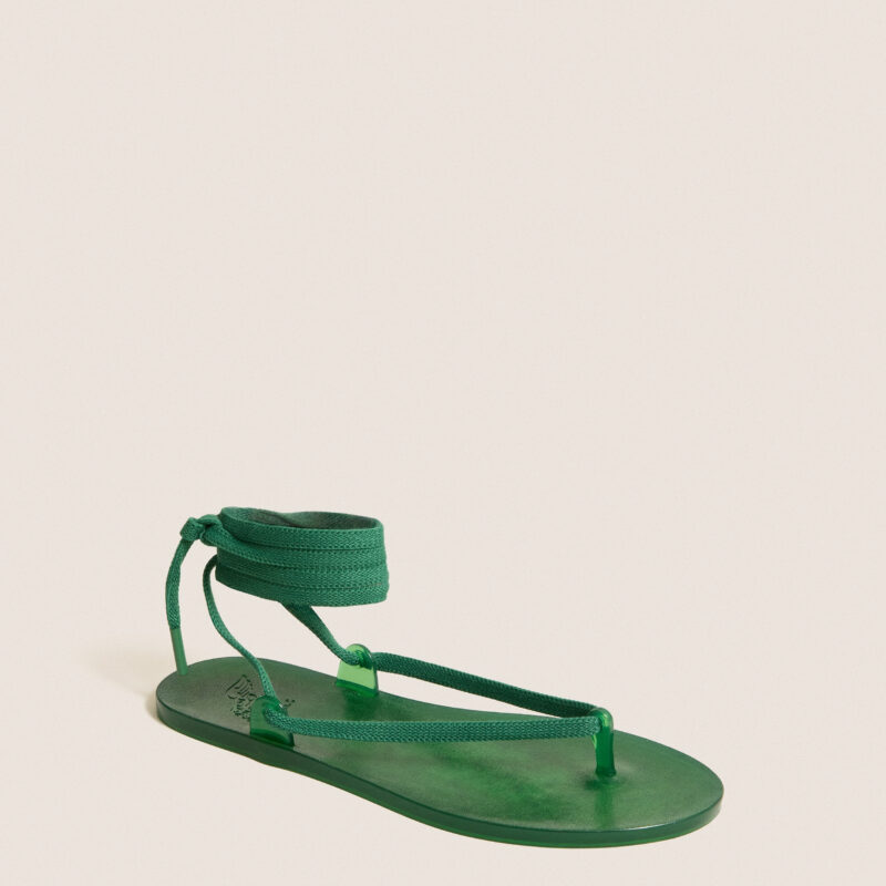 Green Jelly Esther Wrap Sandals Ancient Greek Sandals