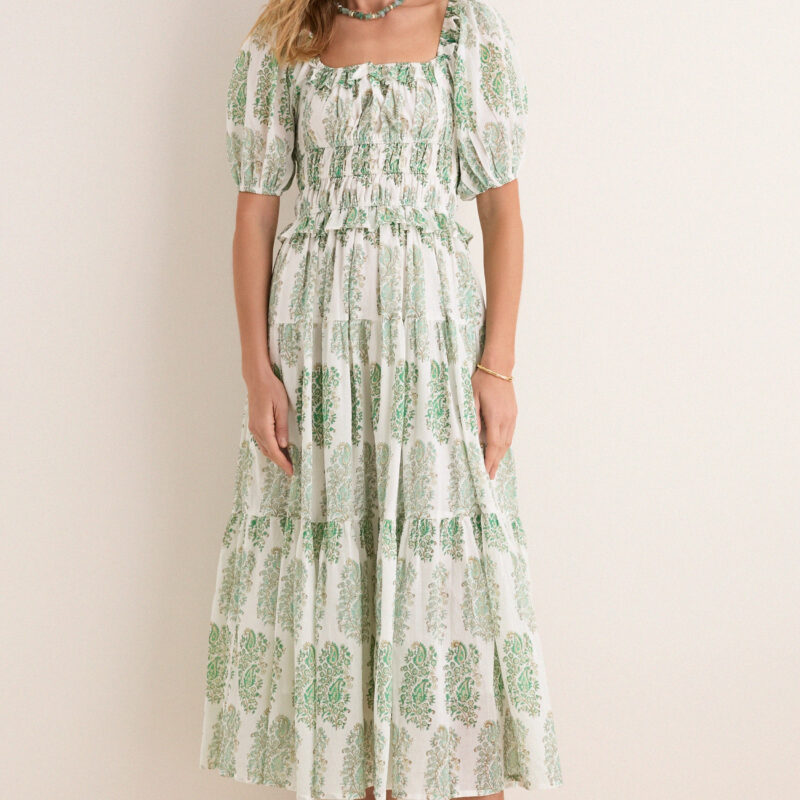 Green Mayura Percy Midi Dress Ro's Garden