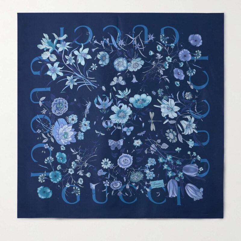 GUCCI Flora printed silk-twill scarf