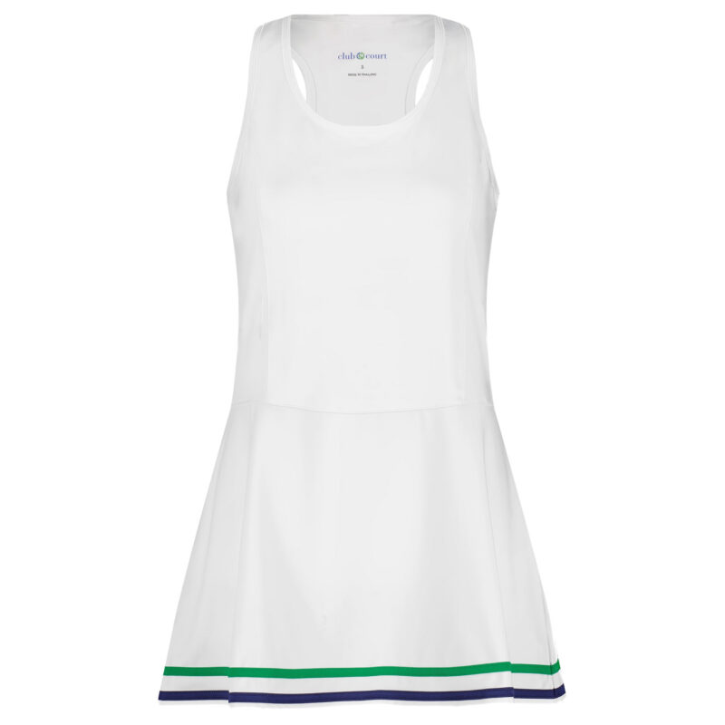 Hadley Dress in White Club and Court
