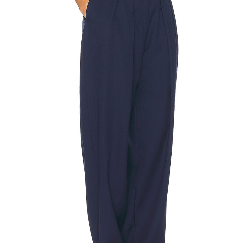 HELSA High Waist Pleated Suit Trouser In Wool