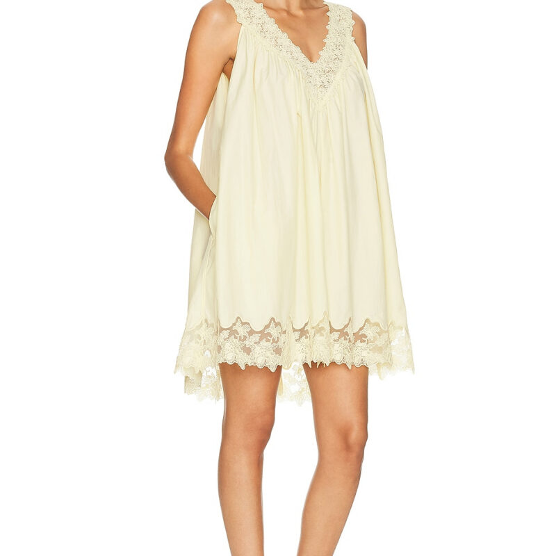 HELSA Mini Dress With Lace In Tech Poplin