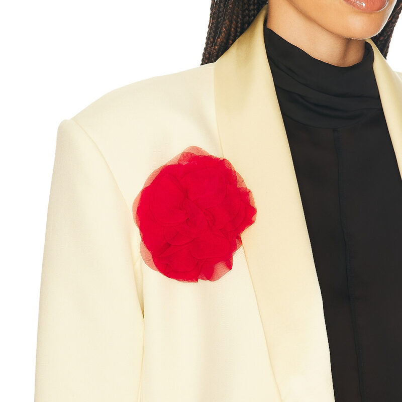 HELSA Red Silk Flower Pin