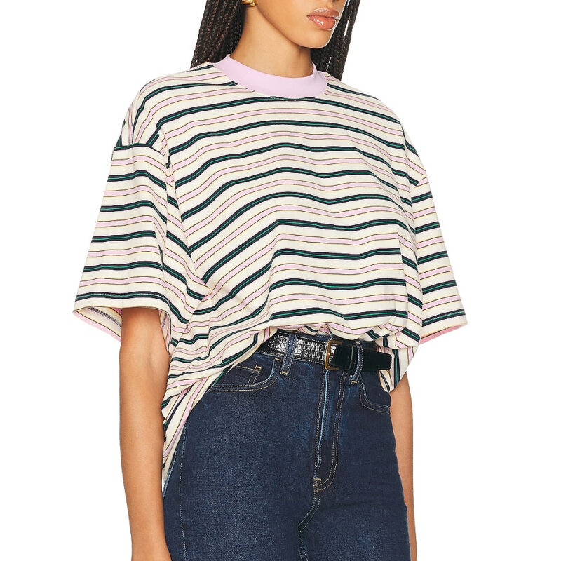 HELSA The Boxy Tee In Stripe