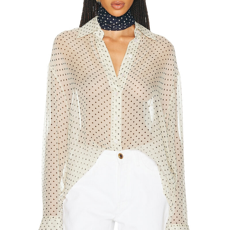 HELSA The Relaxed Shirt In Silk Chiffon