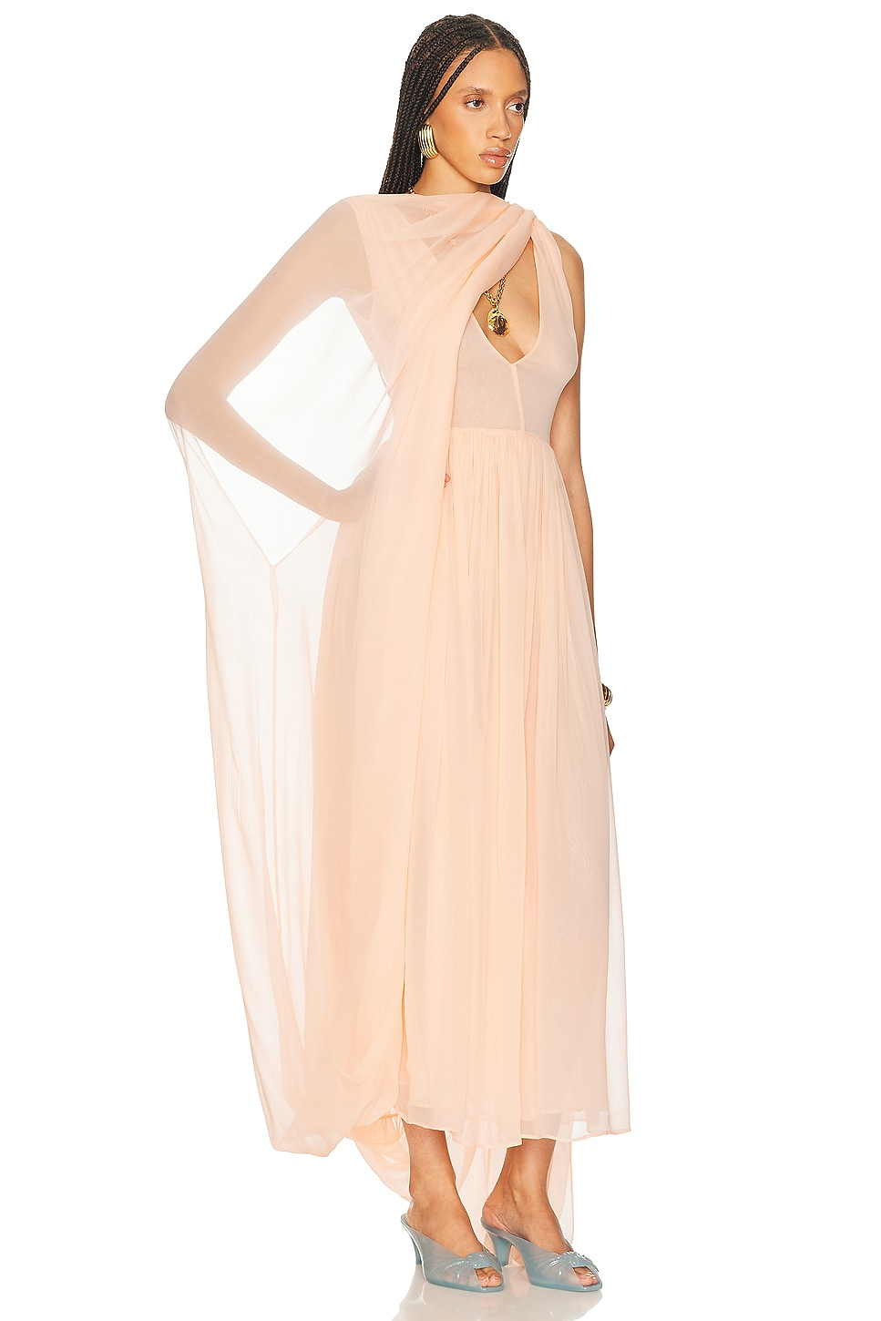 HELSA The Sabine Dress In Silk Chiffon