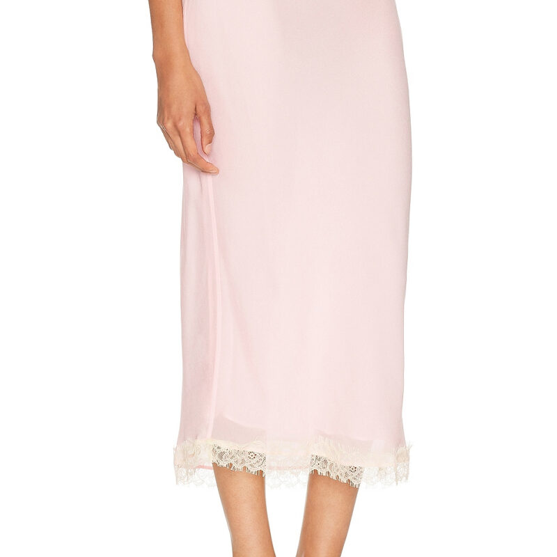 HELSA Viscose Georgette Slip Skirt With Lace