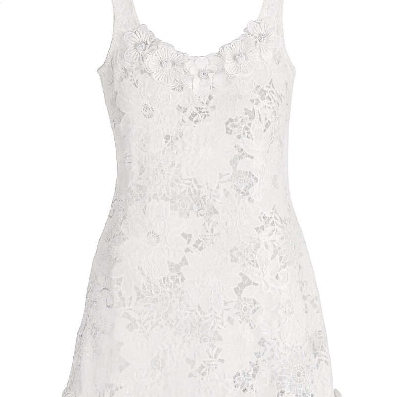 Hera Mini Dress in White Waimari