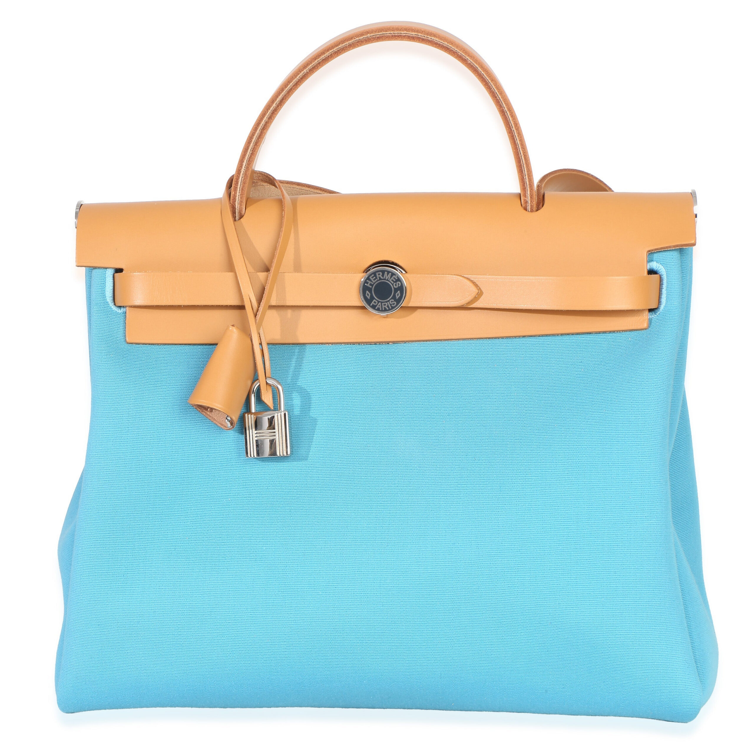 Hermès Bleu Azteque Toile Vache Hunter Herbag Zip 31 PM PHW The Heritage Collection