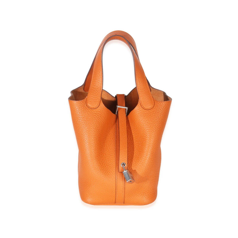 Hermès Orange H Clemence Picotin Lock 18 PHW The Heritage Collection