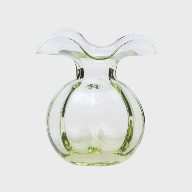 Hibiscus Medium Green Fluted Vase Vietri