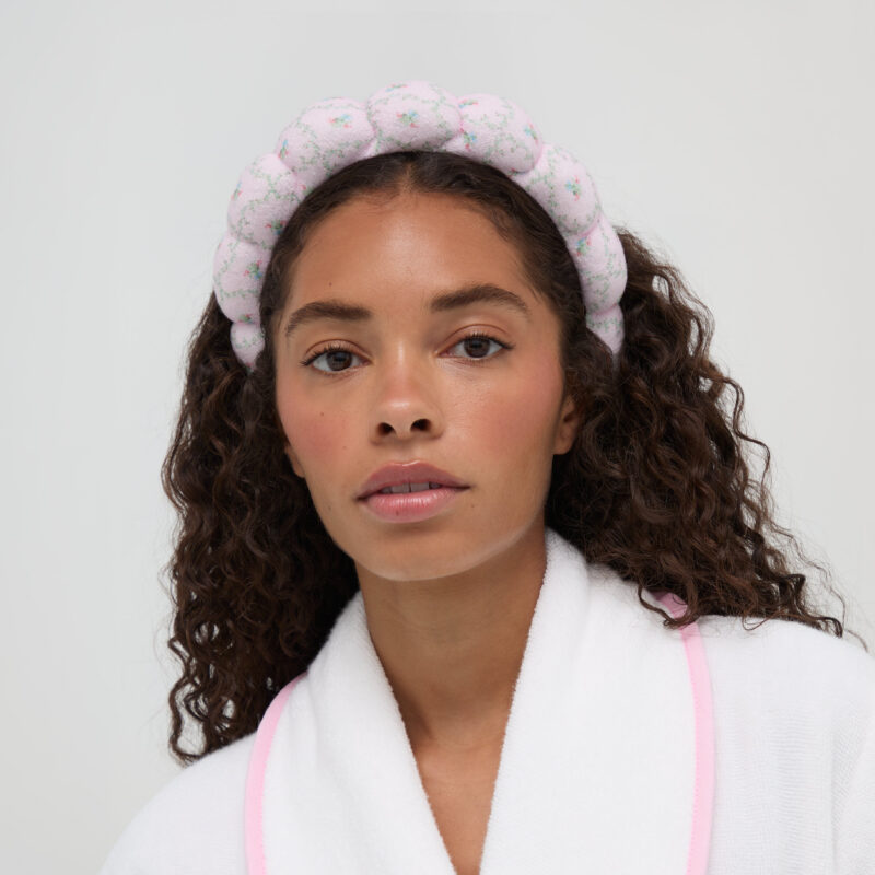 Hill House x Wet Brush Terry Scalloped Headband - Pink Trellis