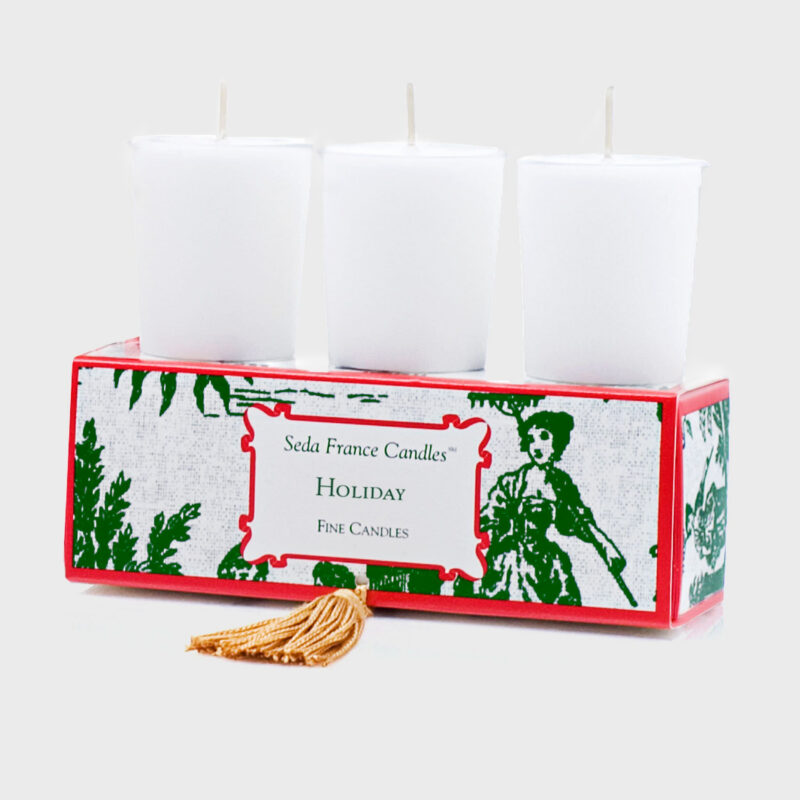 Holiday Classic Toile Votive Set Seda France