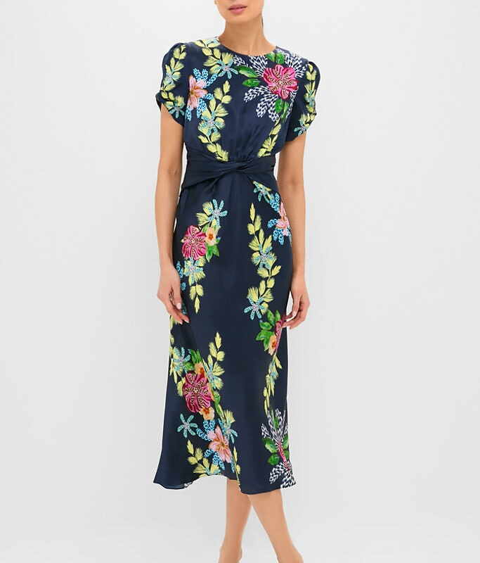 Hosta Trellis Gwen-C Midi Dress Saloni