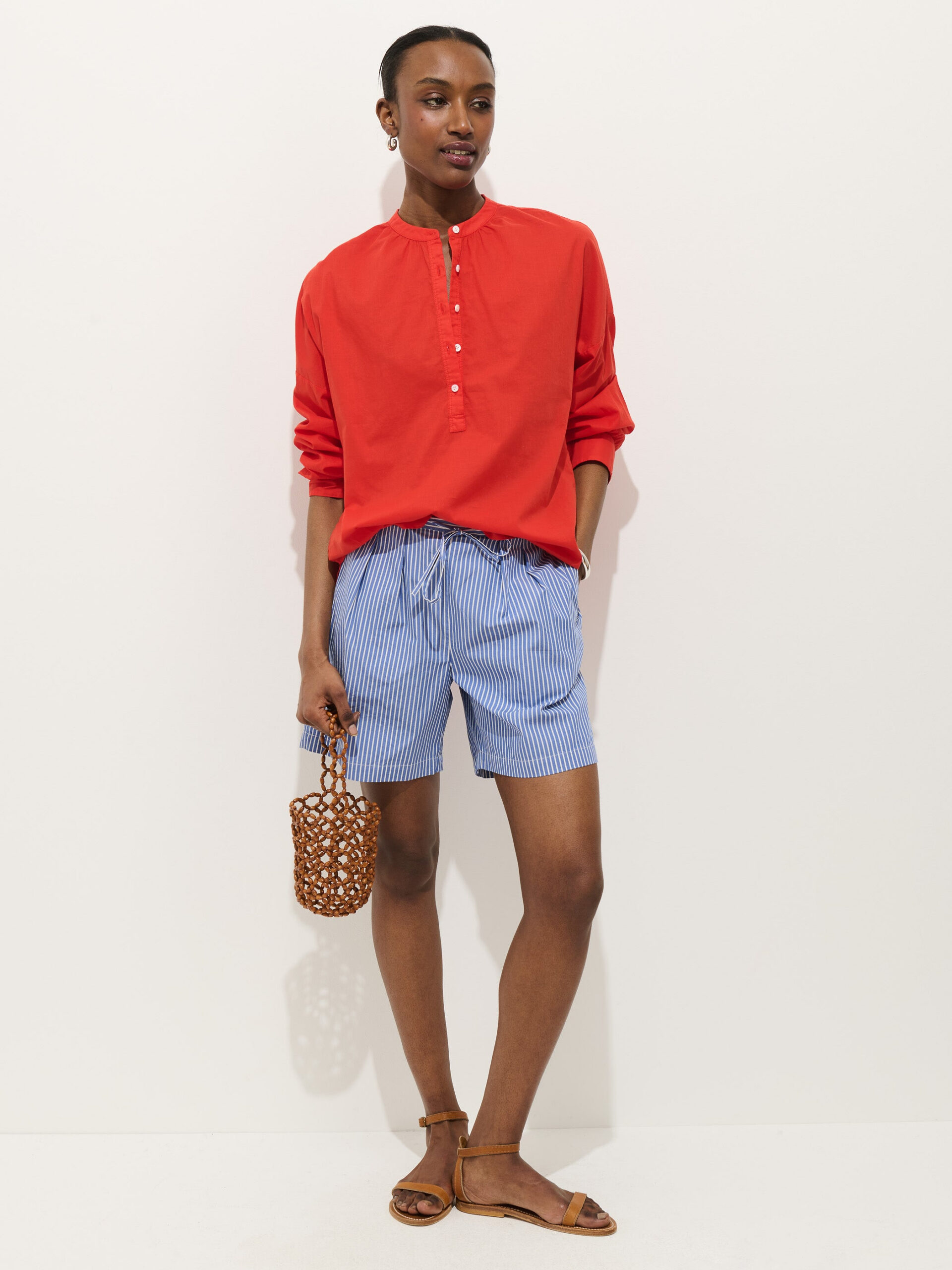 Hudson Striped Short In Poplin Alex Mill