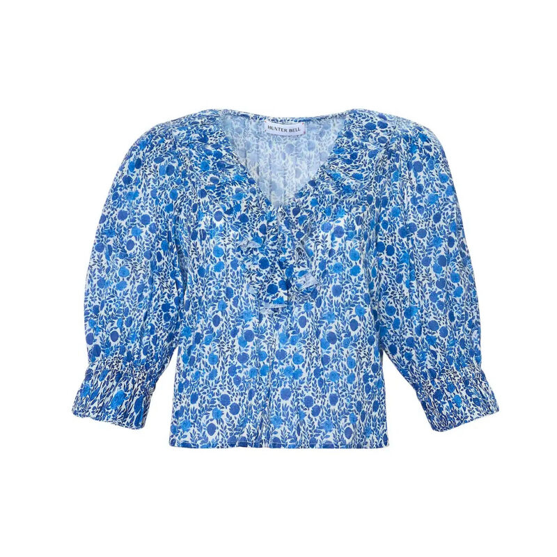 Imogen Blouse in Bermuda Blooms Hunter bell