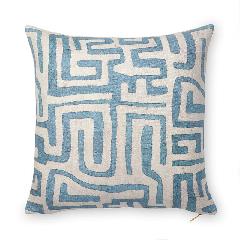 Indigo Classic Kuba Cloth Pillow St. Frank