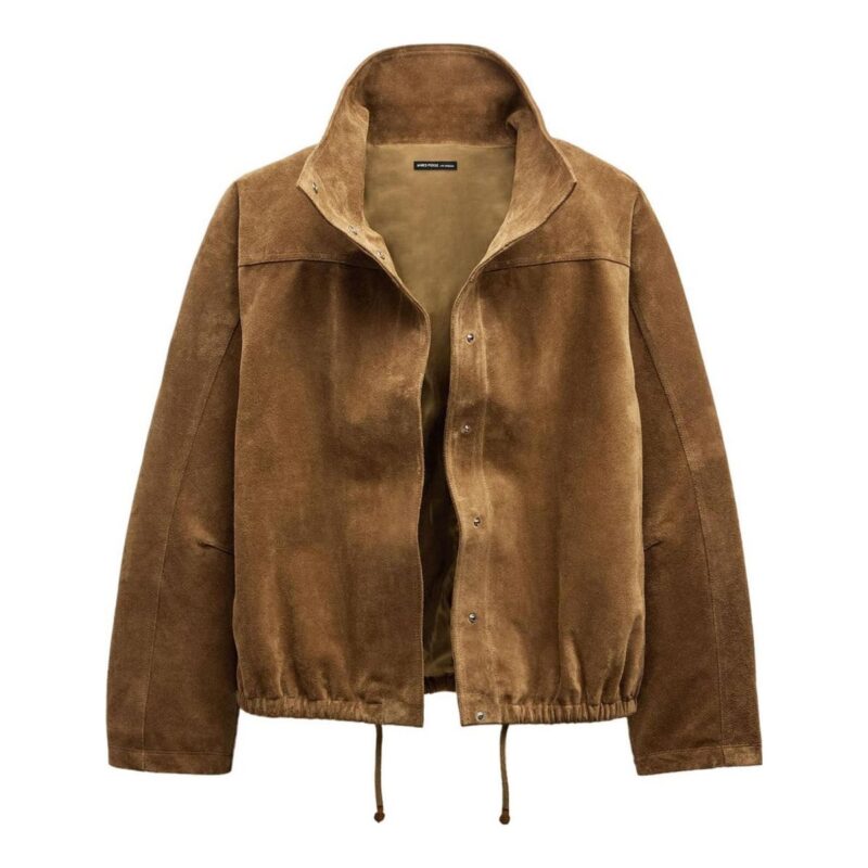JAMES PERSE | Suede Funnel Neck Jacket Dark Sand James Perse Enterprises