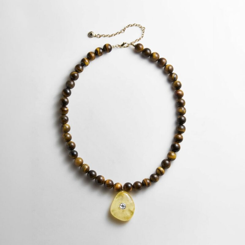 Jamie Semi-Precious Beaded Necklace - Tiger's Eye/Citrine BaubleBar