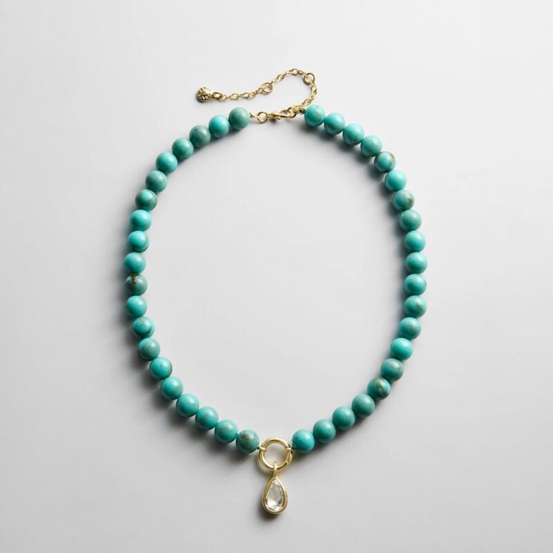 Janette Beaded Ring Necklace - Turquoise Bead BaubleBar