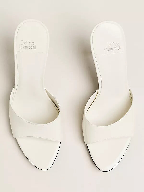 JEFFREY CAMPBELL | Agent Suede Mule Heels - White Anthropologie