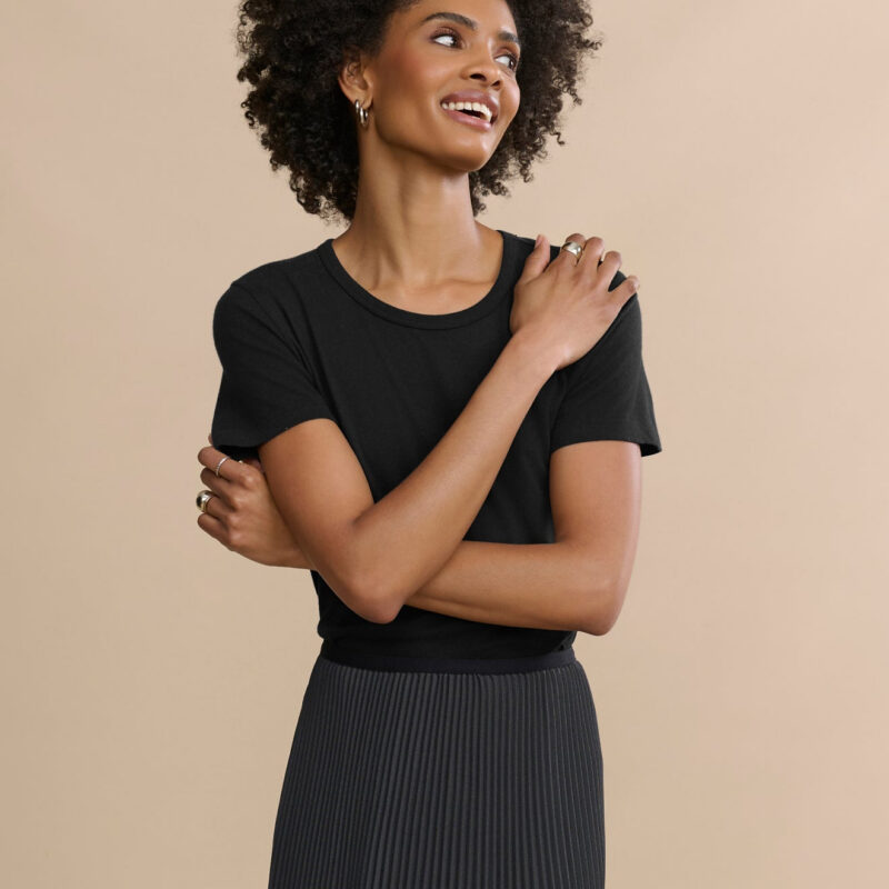 JENNI KAYNE | Cotton Slim Tee - Black