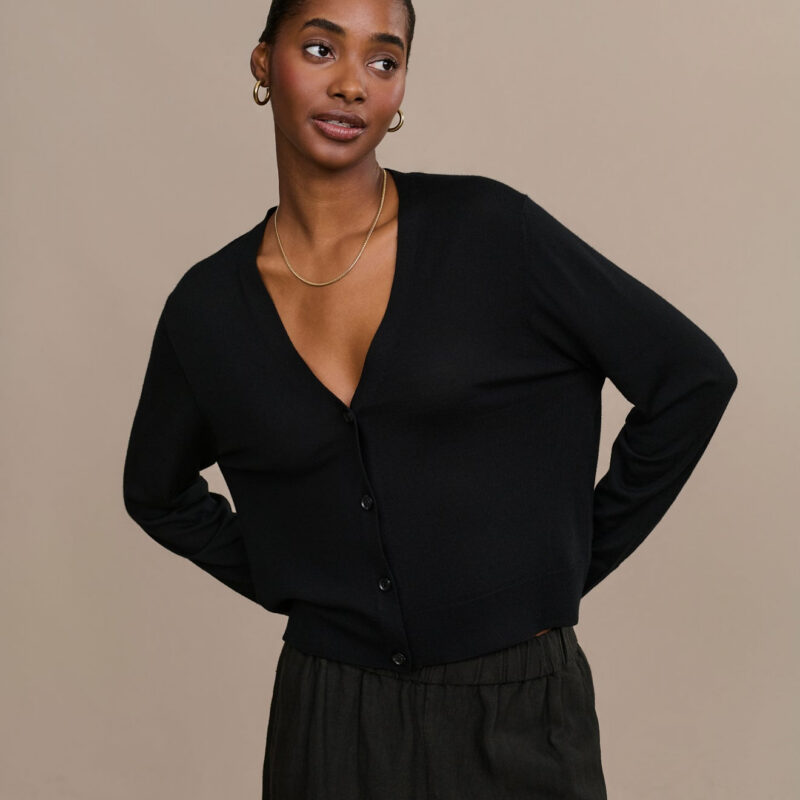 JENNI KAYNE | Mira Merino Wool Cardigan - Black