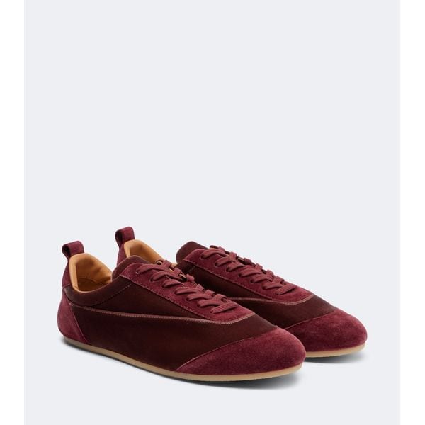 JIL SANDER | Etage suede-trimmed velvet sneakers Mytheresa