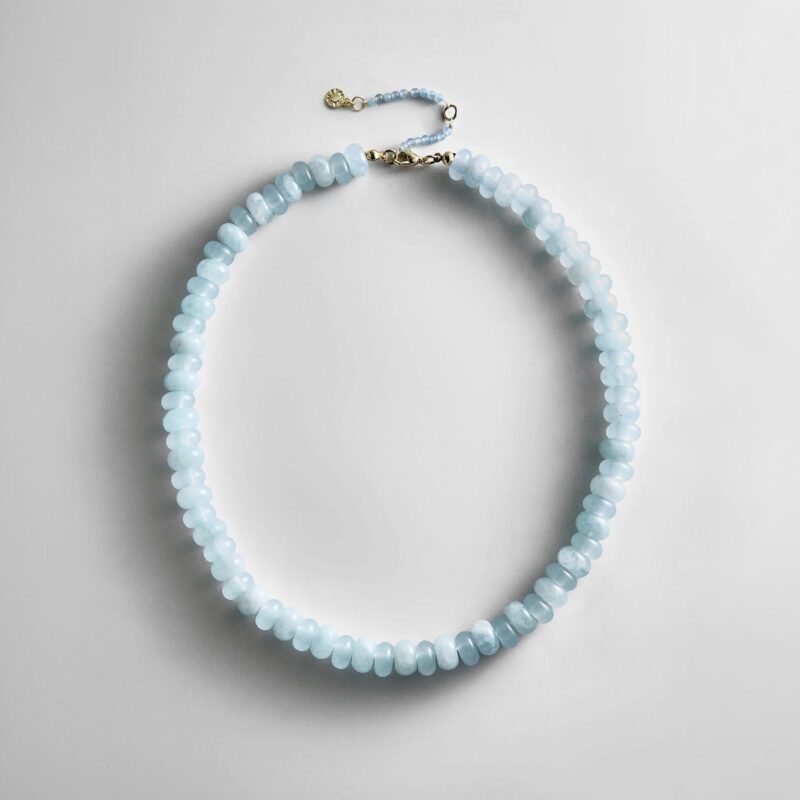 Joyce Semi-Precious Beaded Necklace - Blue Lace Agate BaubleBar