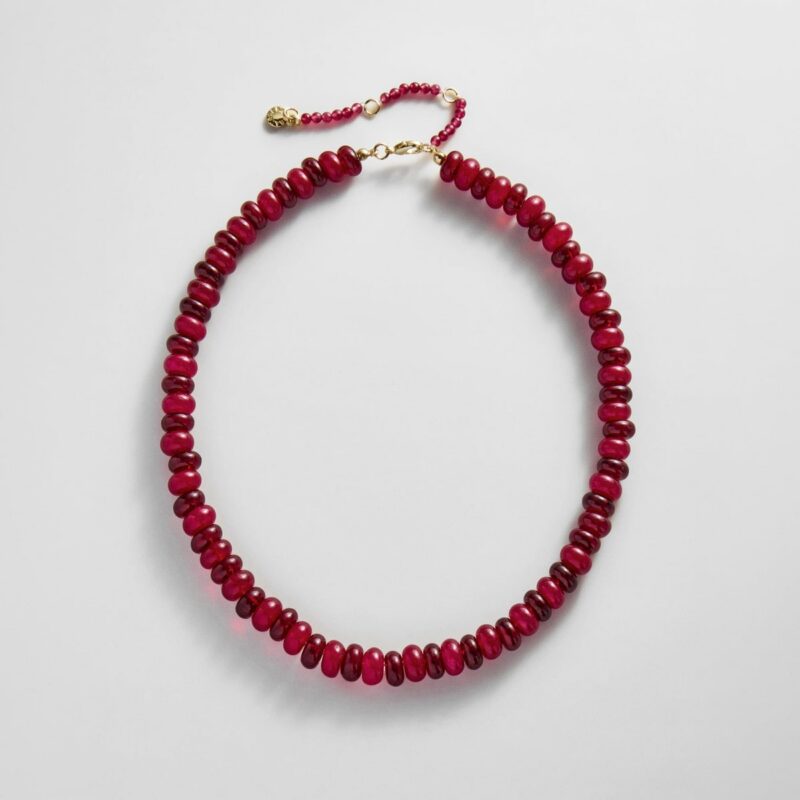 Joyce Semi-Precious Beaded Necklace - Red Jasper BaubleBar