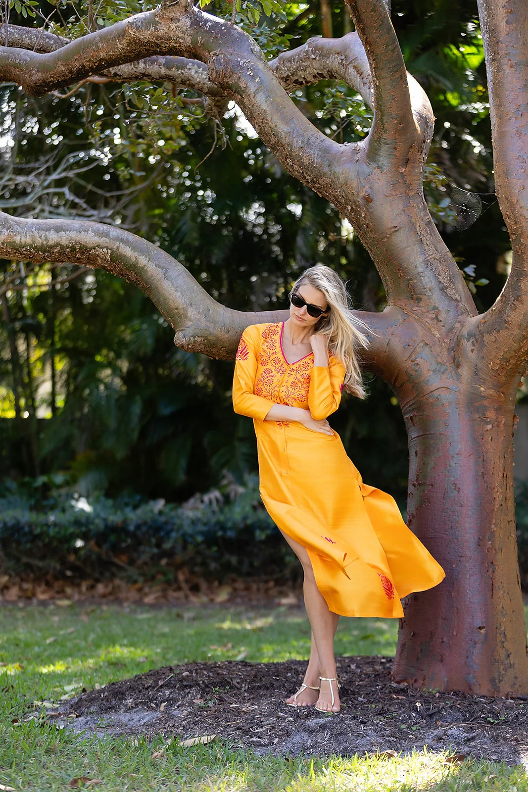 JULIA AMORY - Chloe Caftan Dupioni Dress