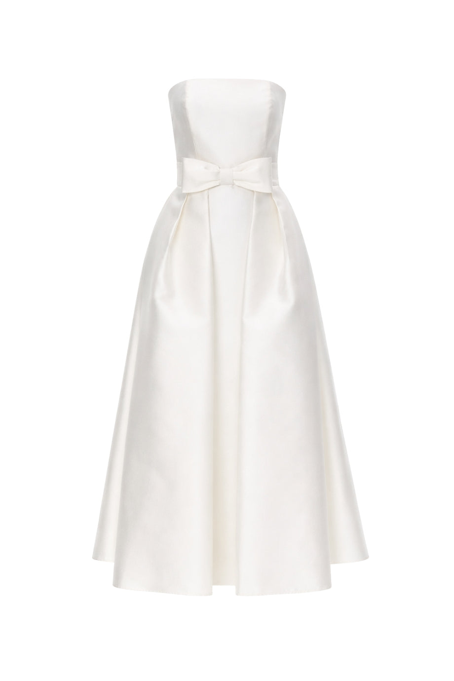 Juliette Silk and Wool Midi Dress with Mid-Length Bow Convertible Skirt Alexia Maria Collection