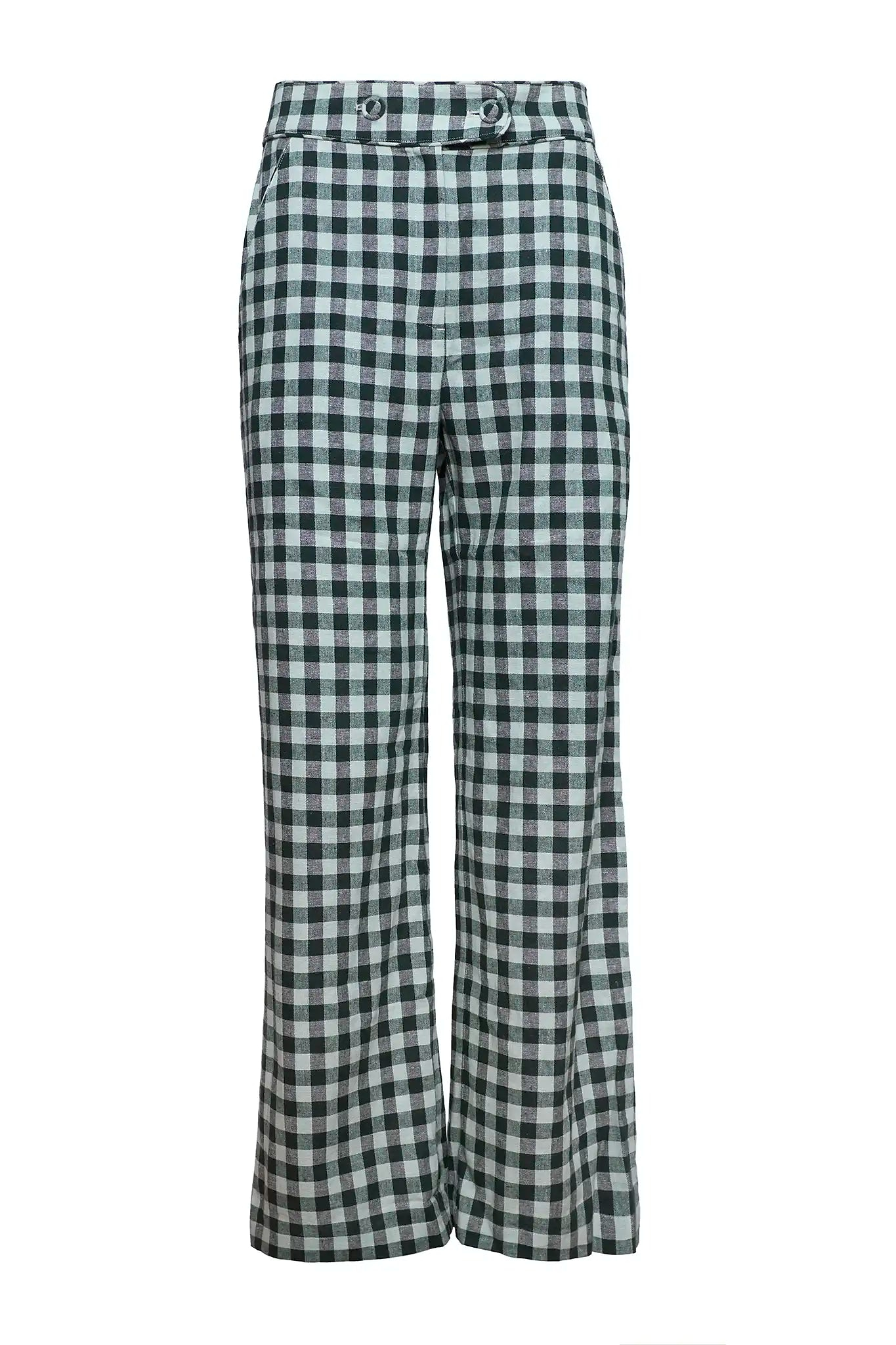 Juno Pant in Hamilton Check Hunter bell