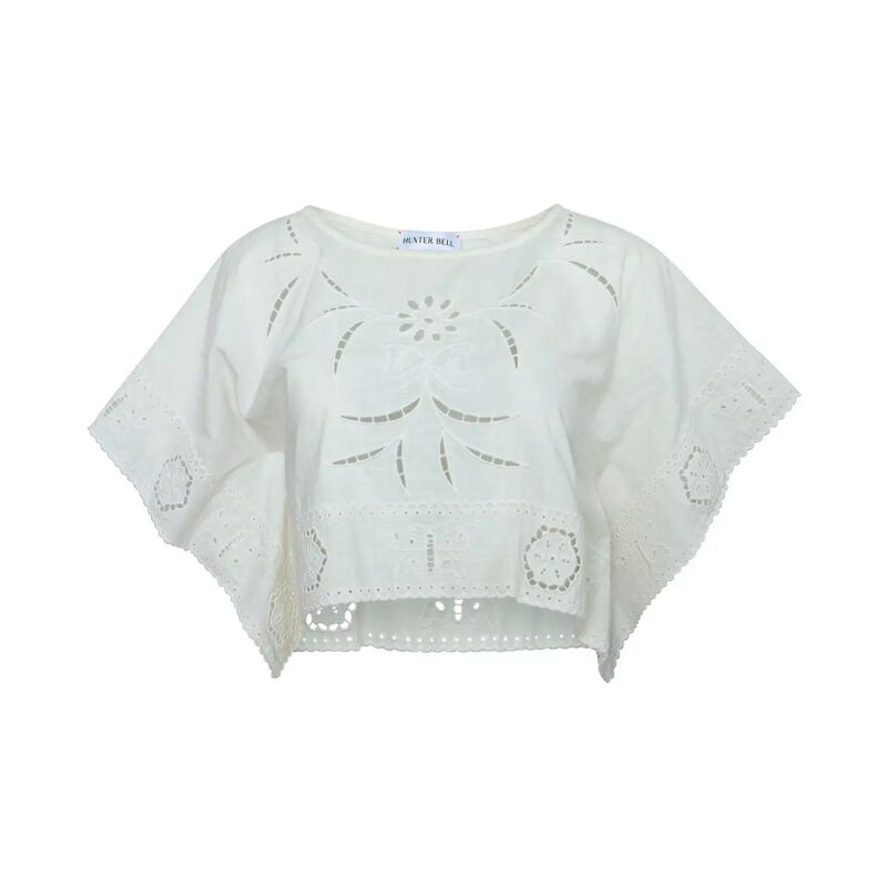 Keira Top in White Hunter bell