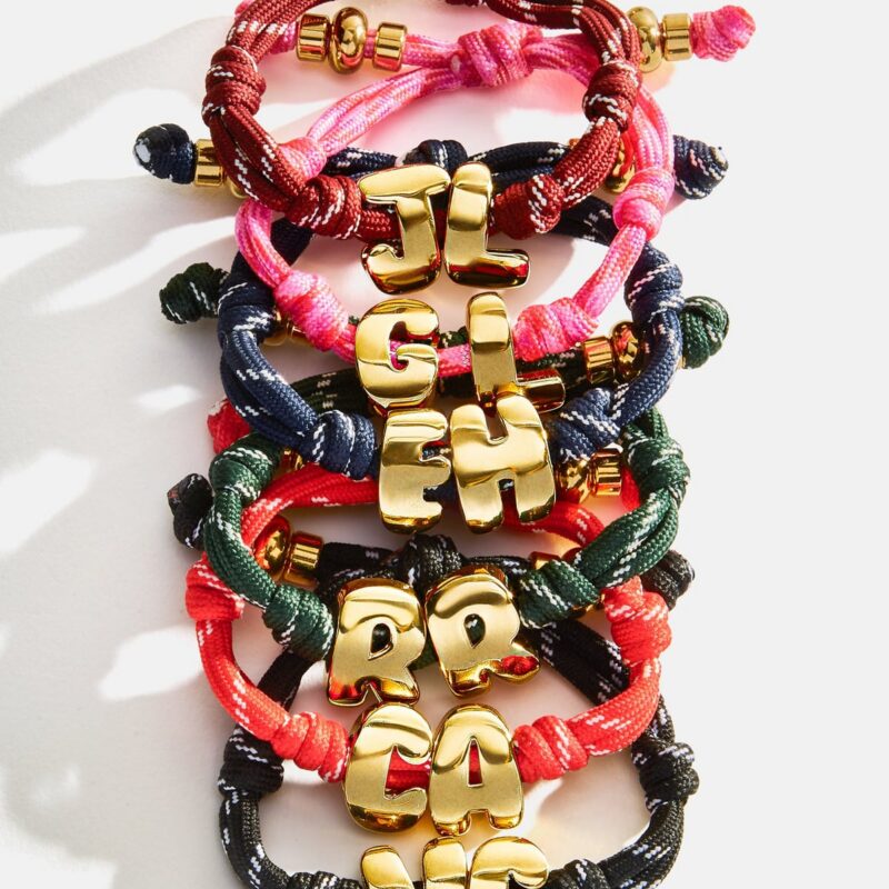 Knotty Initial Custom Bracelet - Cherry Red Double Letters BaubleBar