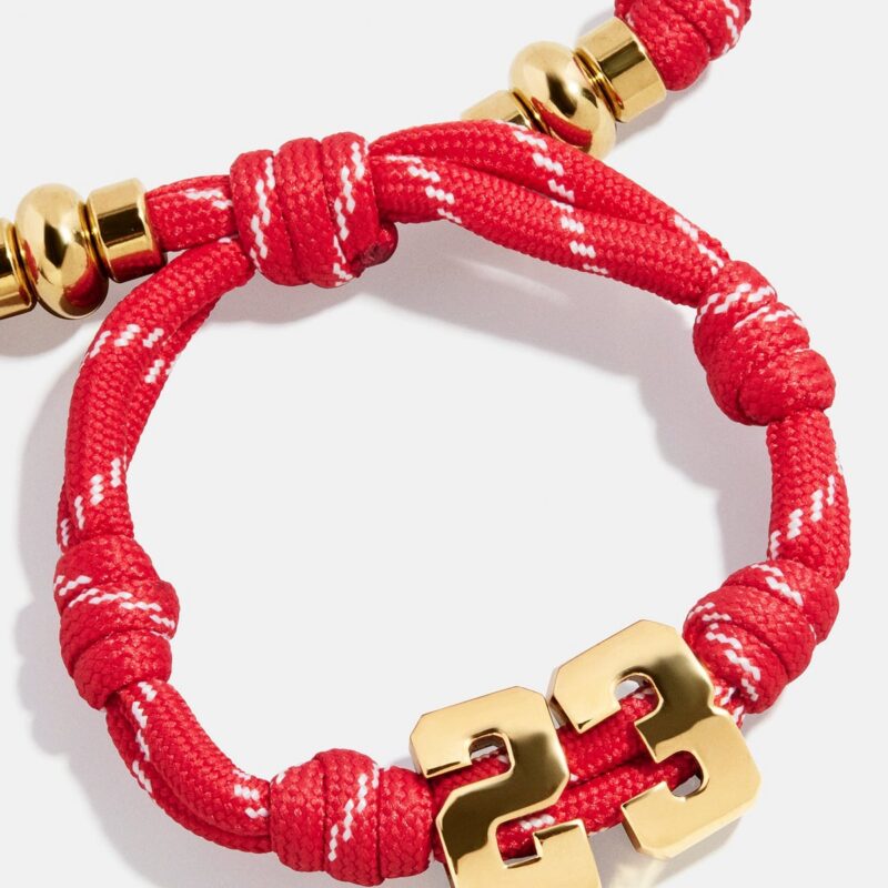 Knotty Varsity Number Custom Bracelet - Cherry Red Double Digit BaubleBar
