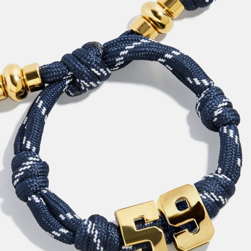Knotty Varsity Number Custom Bracelet - Navy Double Digit BaubleBar