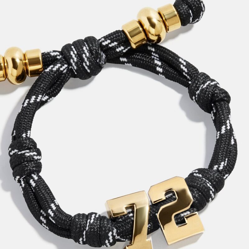 Knotty Varsity Number Custom Bracelet - Onyx Double Digit BaubleBar