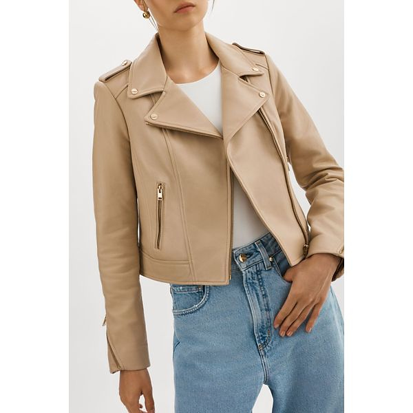 LAMARQUE | DONNA GOLD | Iconic Leather Biker Jacket