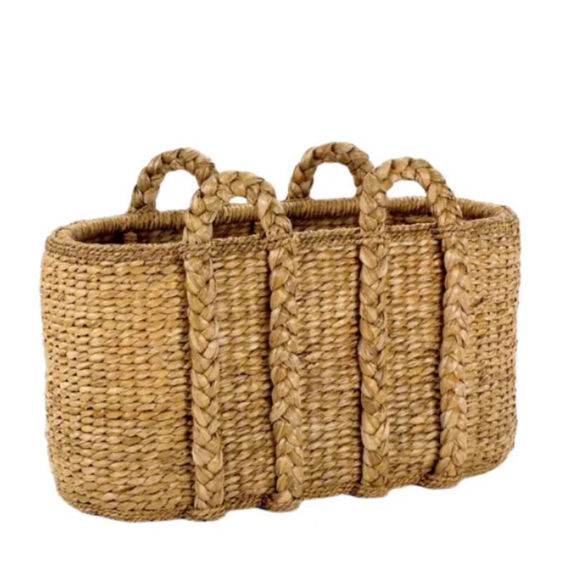 Large Oval Log Rush Basket Memoire Design