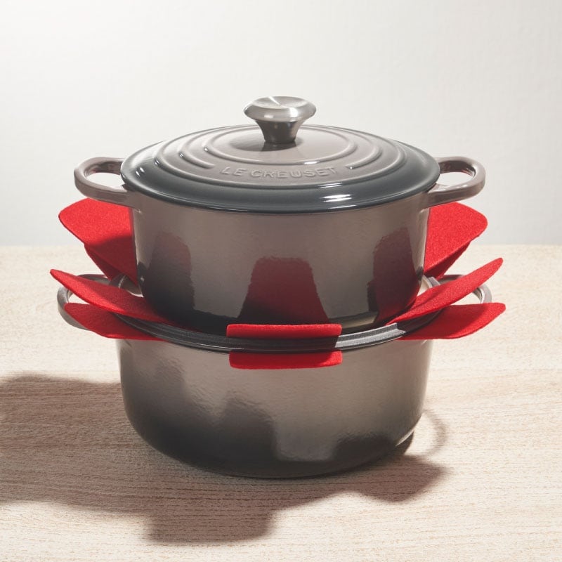 Le Creuset Cookware Pan Protectors Set of 3 - Cerise